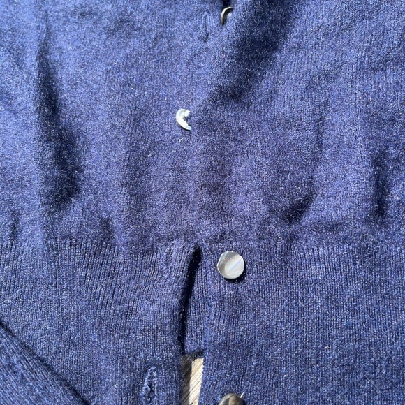 WOMENS J CREW ALL CASHMERE NAVY BLUE CARDIGAN SWEATER SZ SMALL - Picture 4 of 5